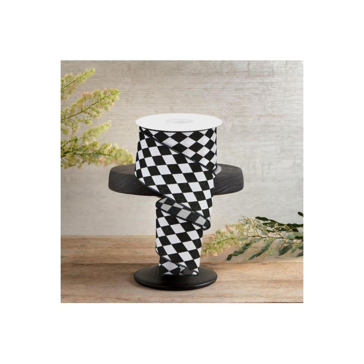 2.5" Harlequin Ribbon: Black (10 Yards)