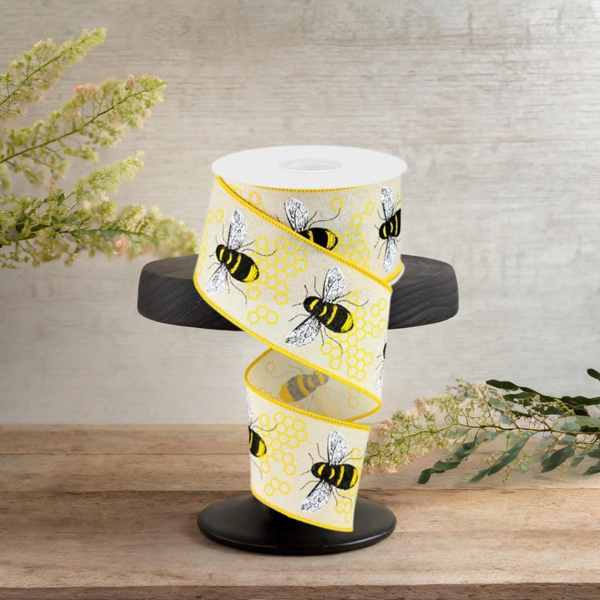 2.5" Honey Bee Royal Ribbon: Cream (10 Yards)
