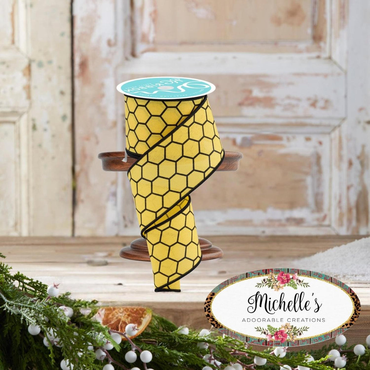 2.5" Honeycomb Ribbon: Yellow (10 Yards)