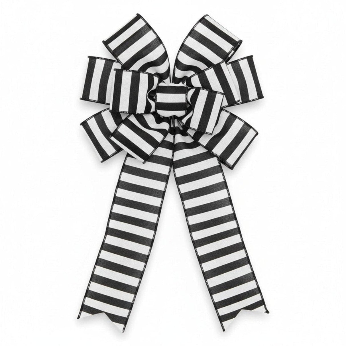 2.5" Medium Horizontal Striped Ribbon: Black/White (10 Yard)