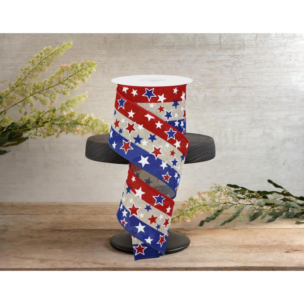 2.5" Multi Stars On Stripes: Natural (10 Yards)