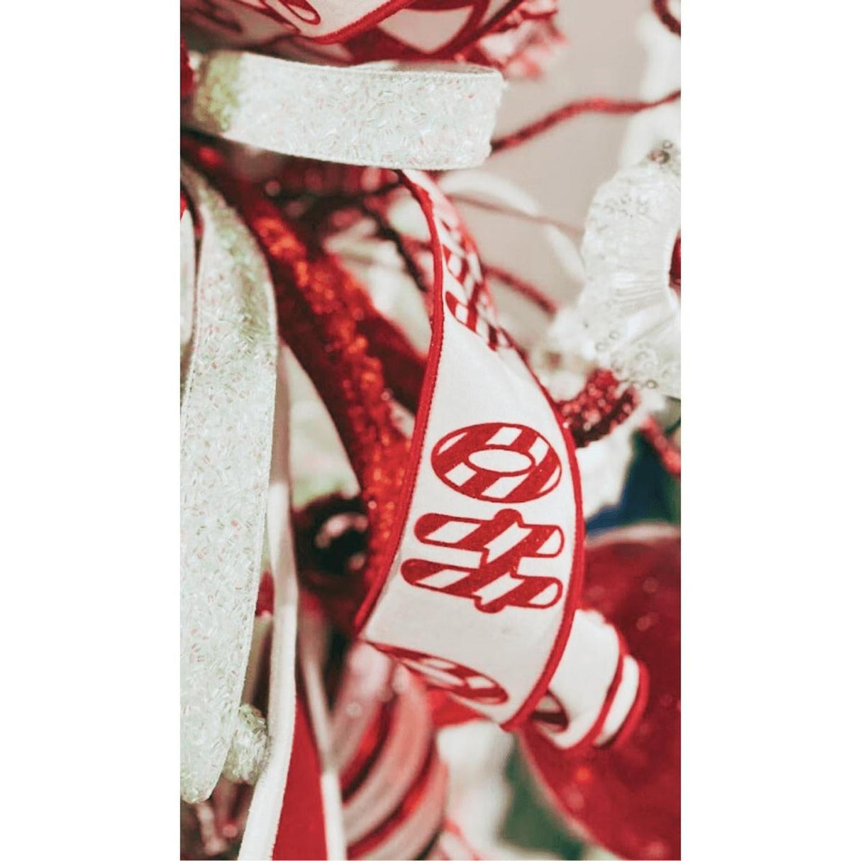 2.5" North Pole Ribbon: Red/White (10 Yards)
