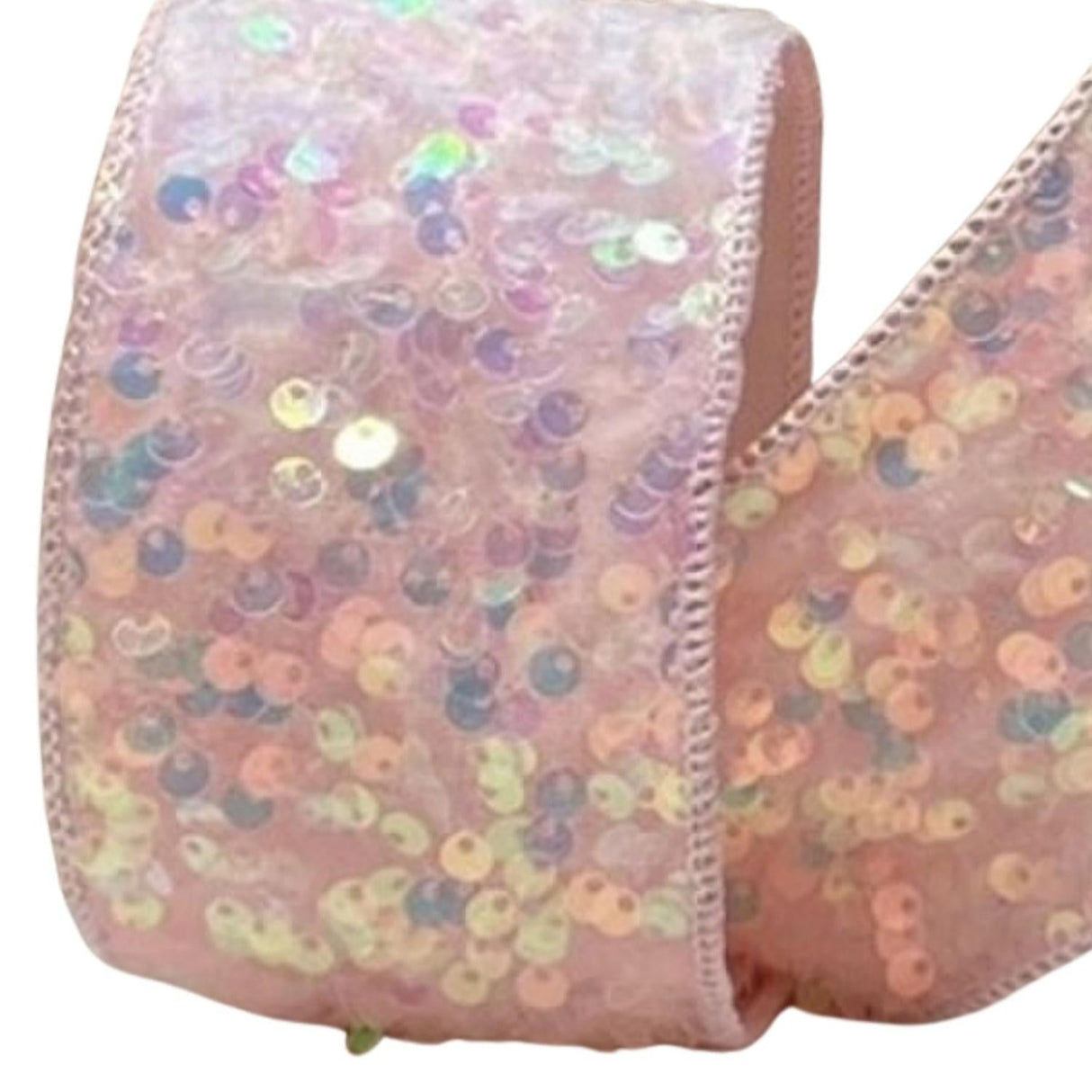 2.5" Sequin Sugar Plum Ribbon: Iridescent Pink (10 Yards)