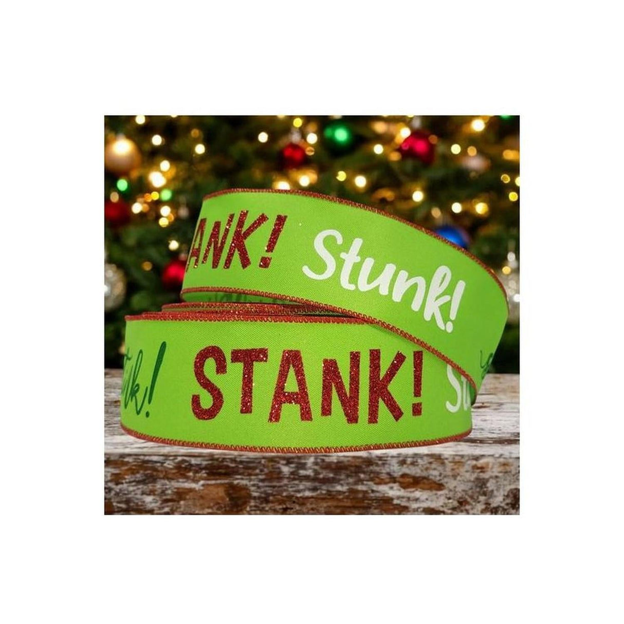 2.5" Stink Stank Stunk Ribbon: Lime Green (10 Yards)