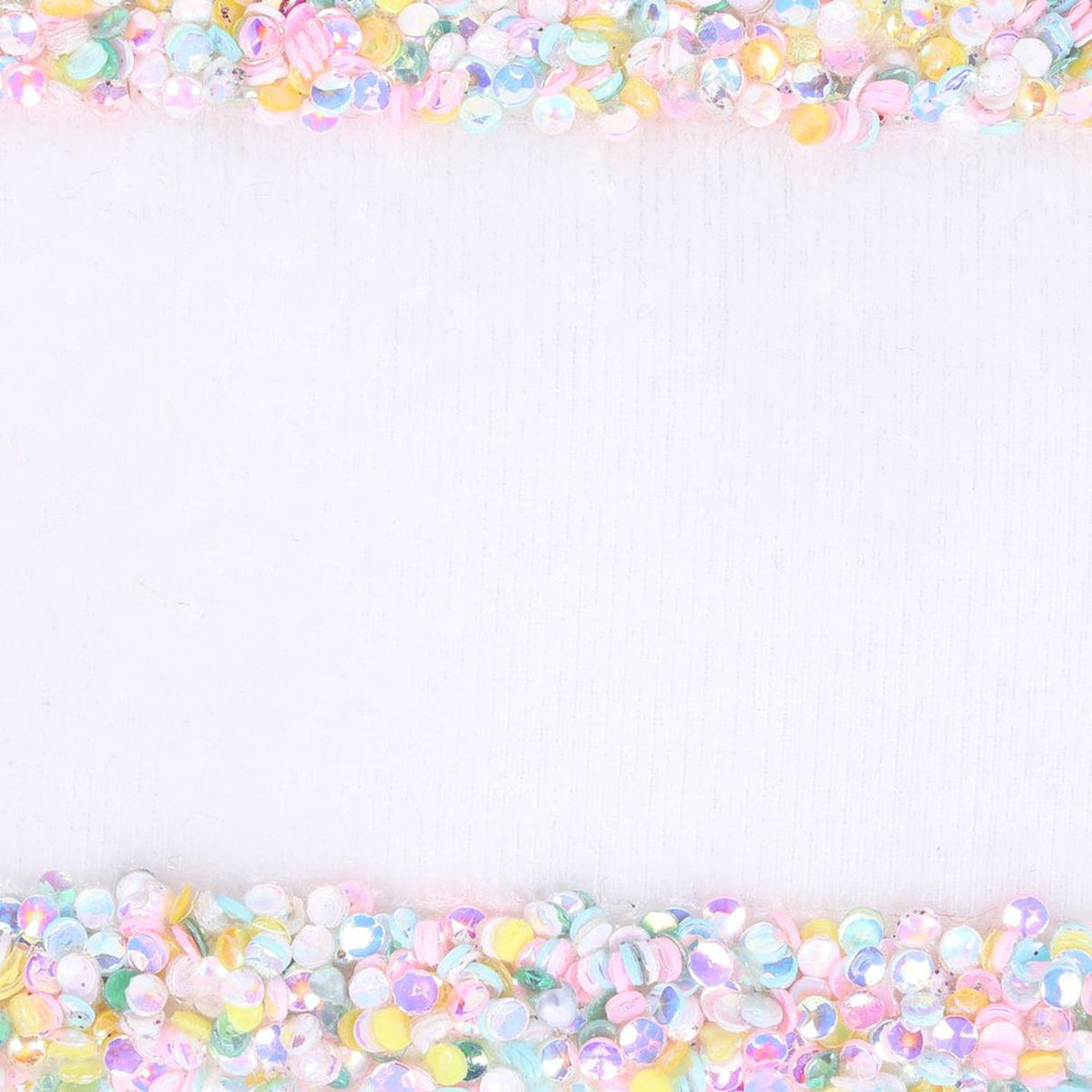 2.5" White Velvet Sequin Trim Ribbon: Pastel (5 Yards)