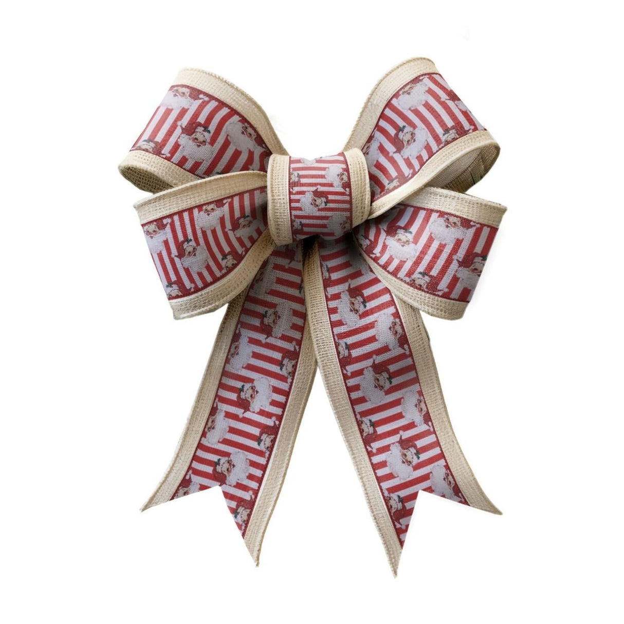2.5in Vintage Santa Striped Ribbon: Red/White (10 Yards)