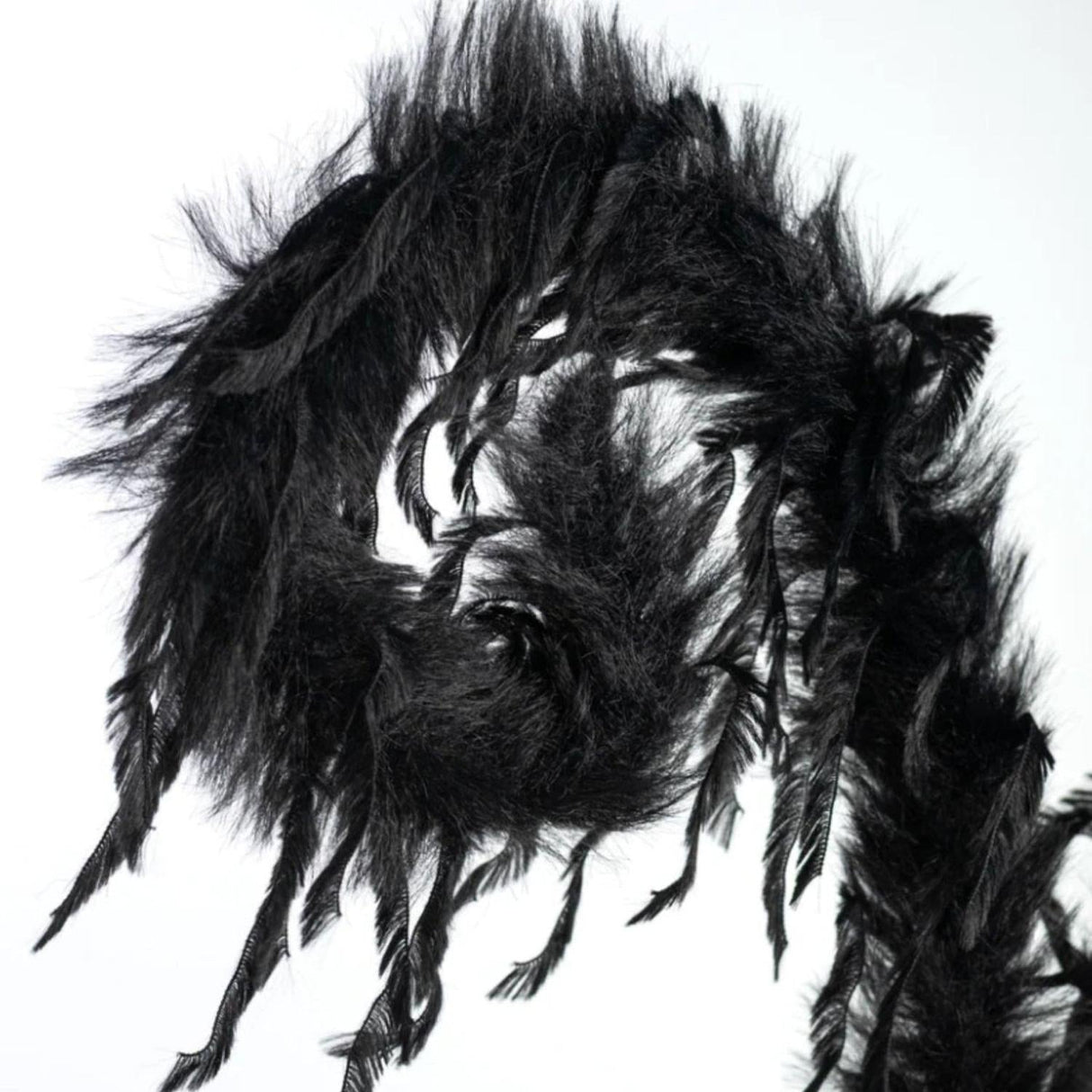 28" Furry Spiral Fuzzy Spray: Black