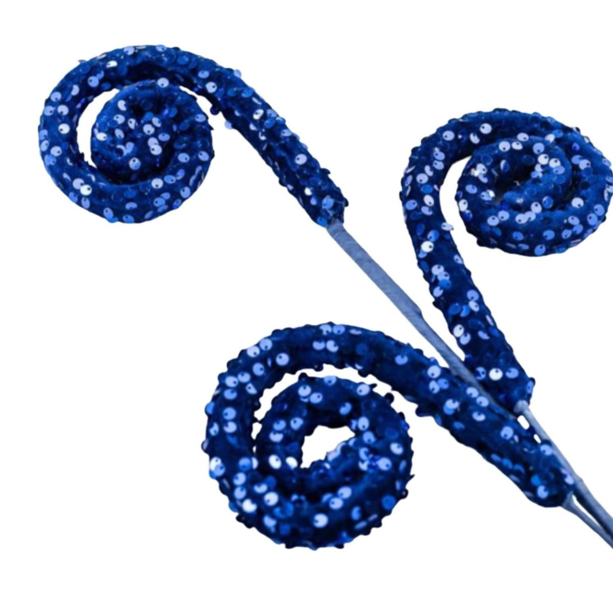 28" Sequin Curly Spray: Midnight Blue