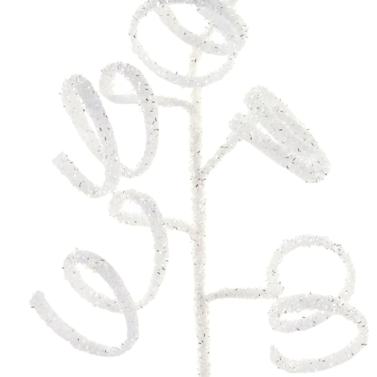 39" Iridescent Curly Hanging Spray: White/Silver
