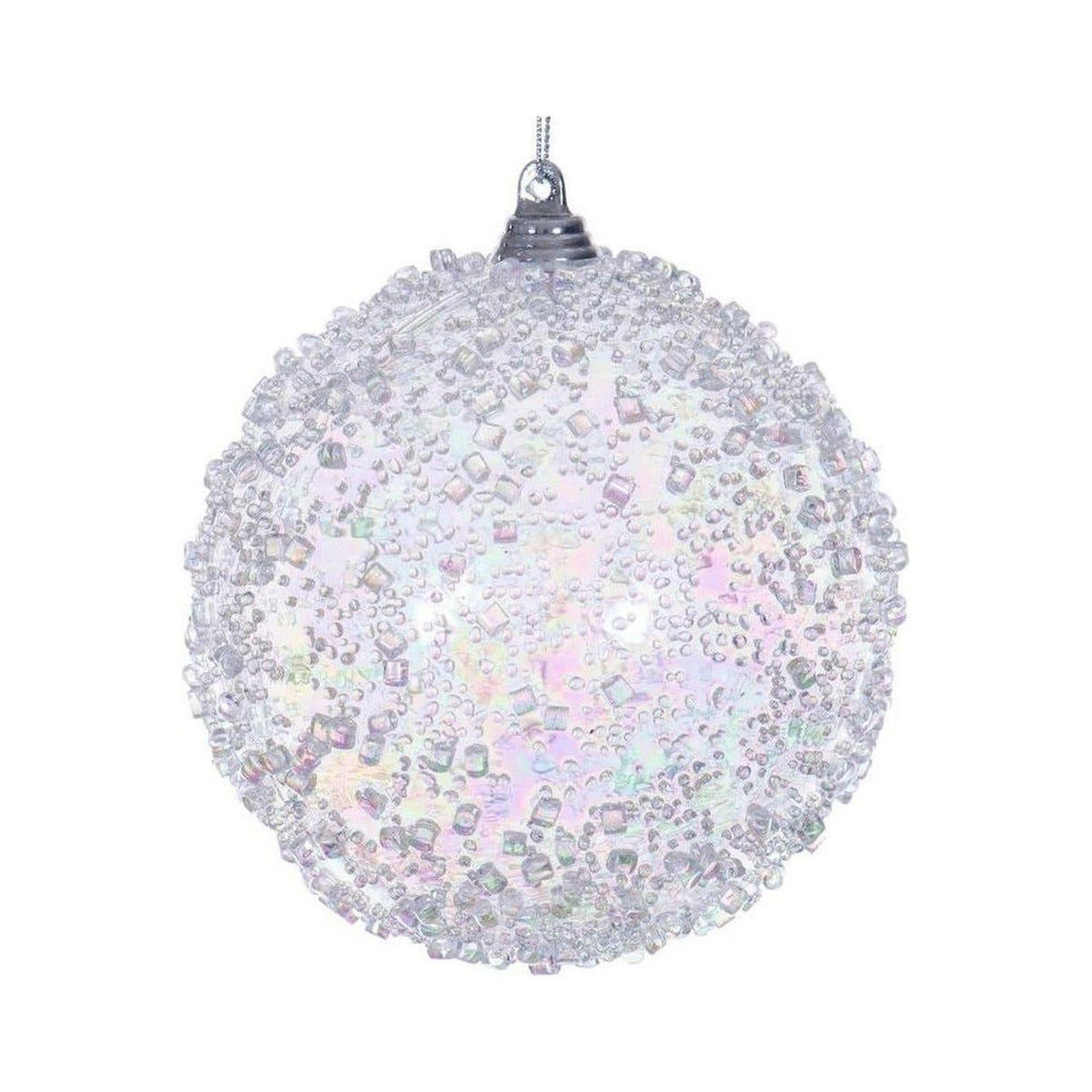 4" Clear Iridescent Bead Ball