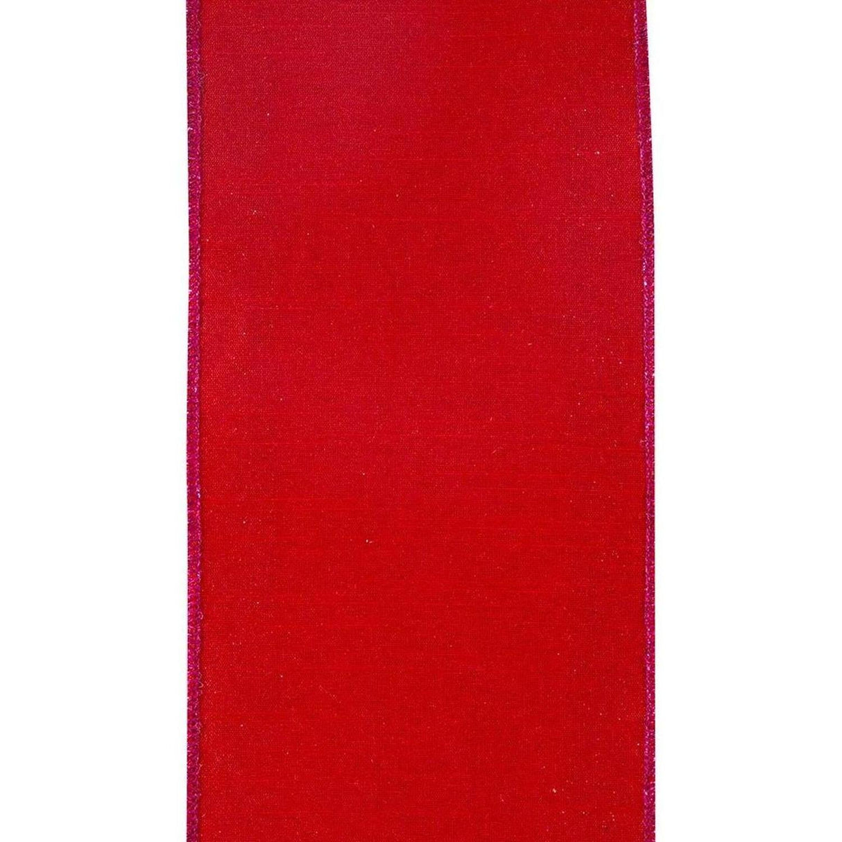 4" Glitter Stripe Dupioni Ribbon: Red/Fuchsia (5 Yards)