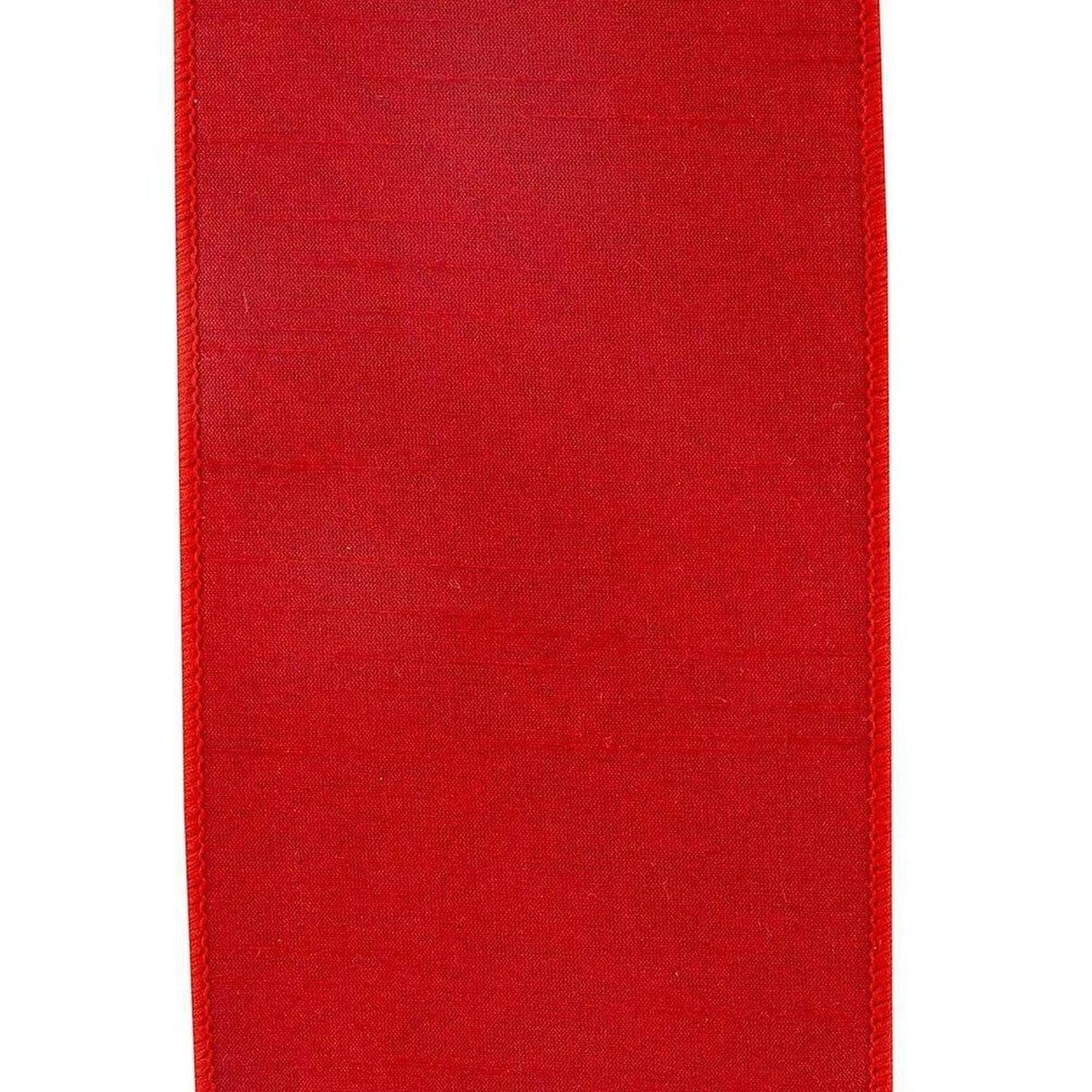 4 in Plaid Dupioni Classic Ribbon: Red (5 Yards)