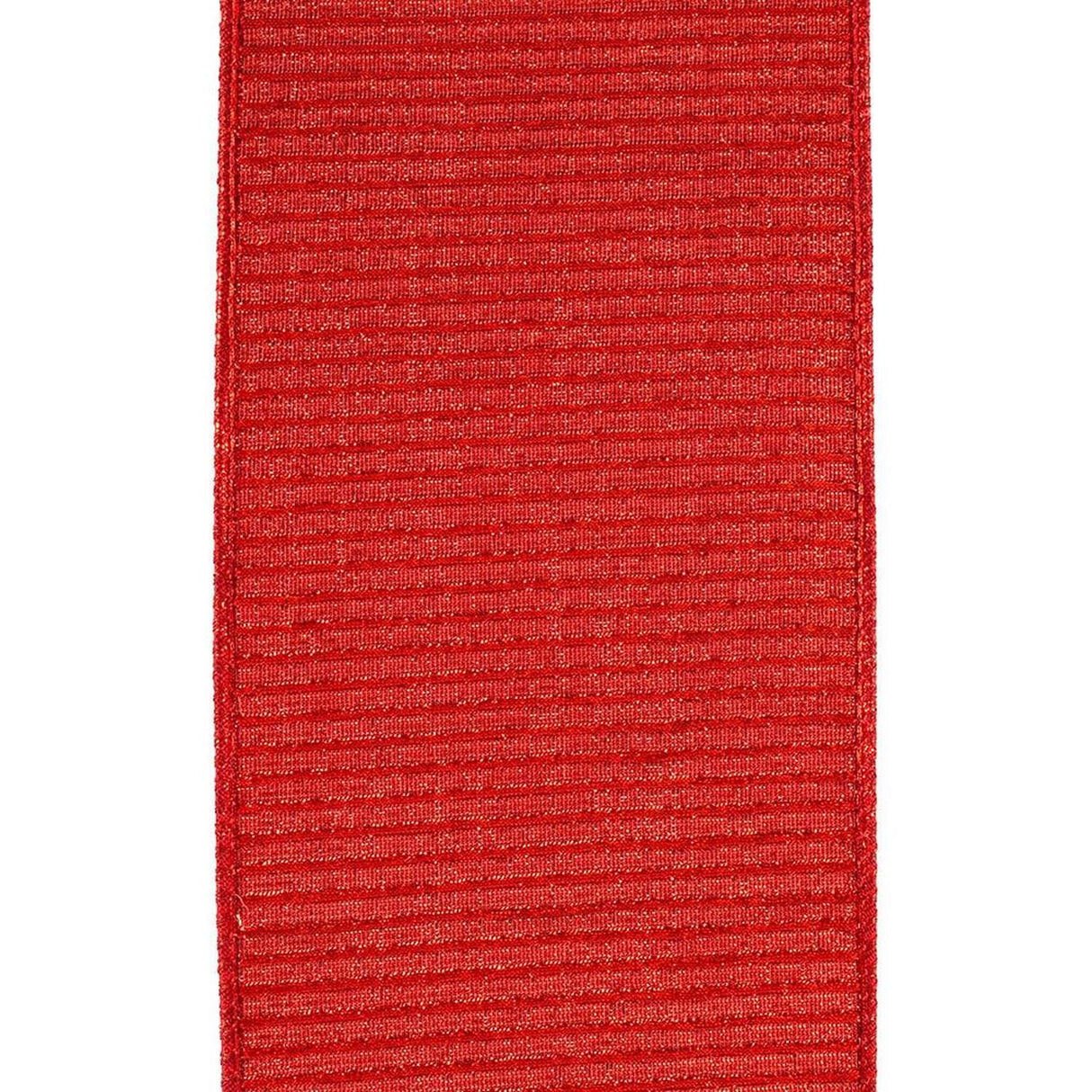 4" Pleated Metallic Lux Ribbon: Red (10 Yards)