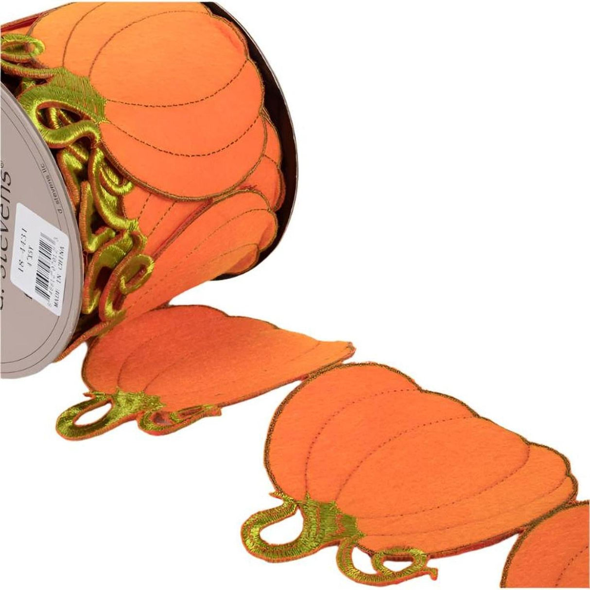 4" Pumpkin Garland Ribbon: Orange (5 Yards)