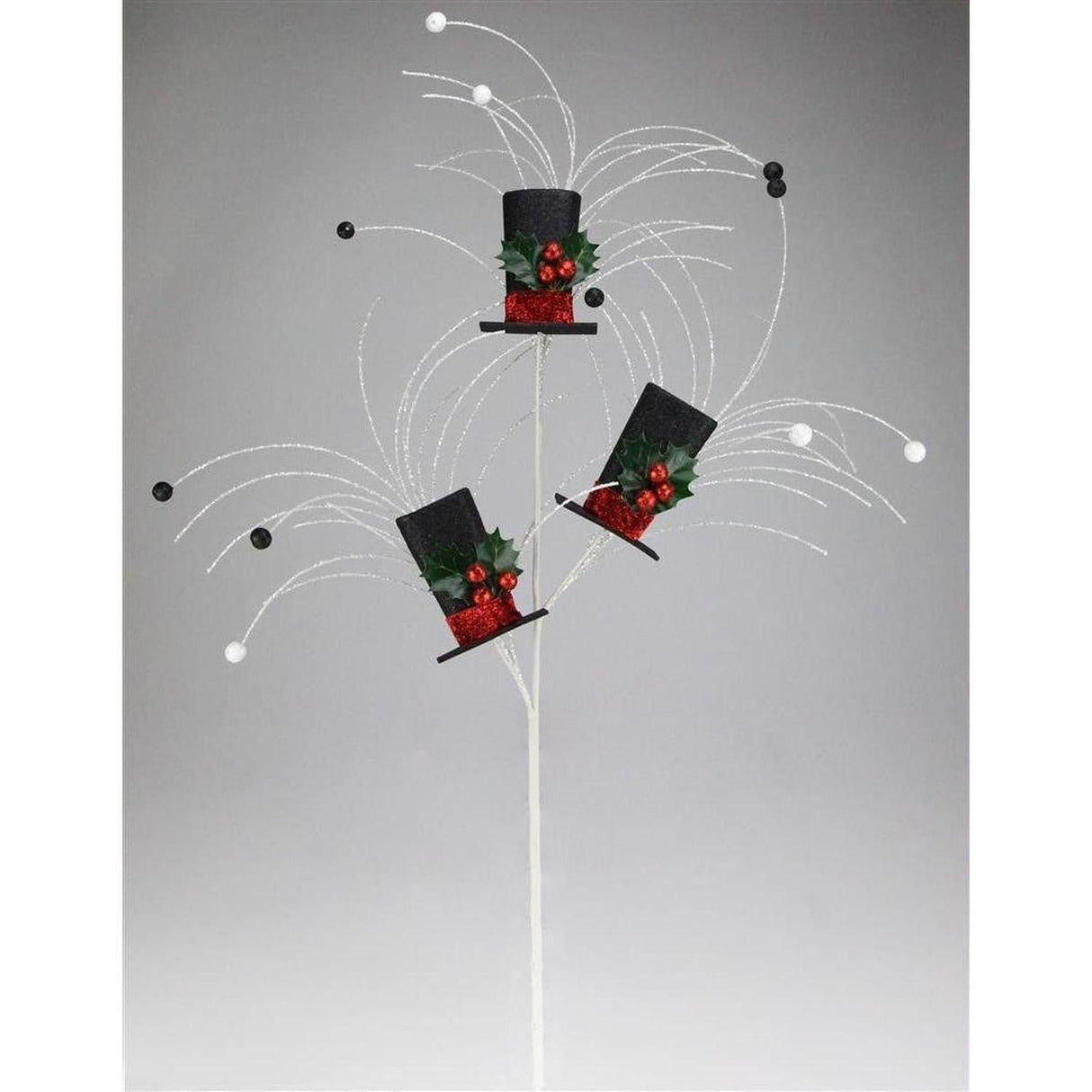 40" Glitter Snowman Top Hat Spray