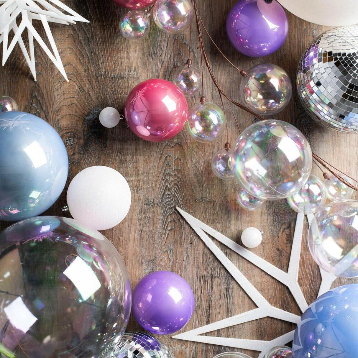 4in Silver Pearl Ball Christmas Ornaments (6 pack)