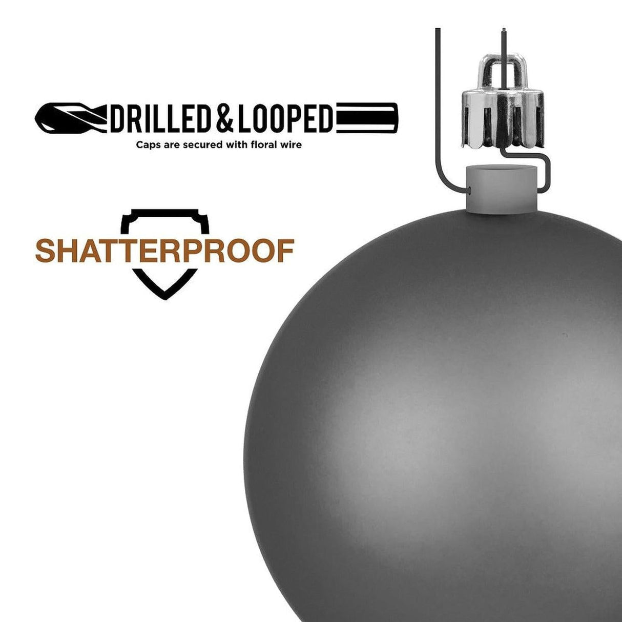4in Silver Pearl Ball Christmas Ornaments (6 pack)