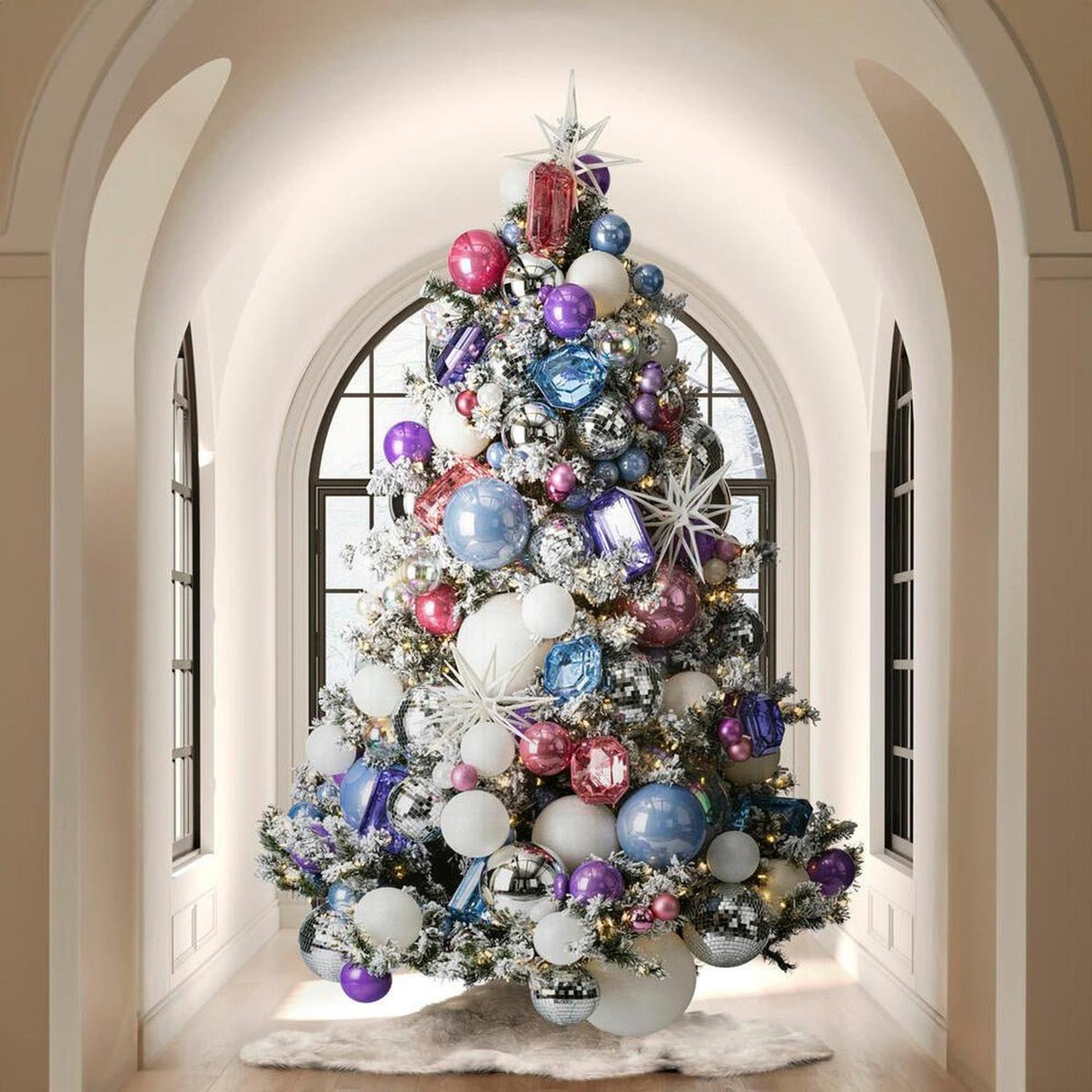 6in Lavender Pearl UV Drilled Ball Ornament (4 pack)