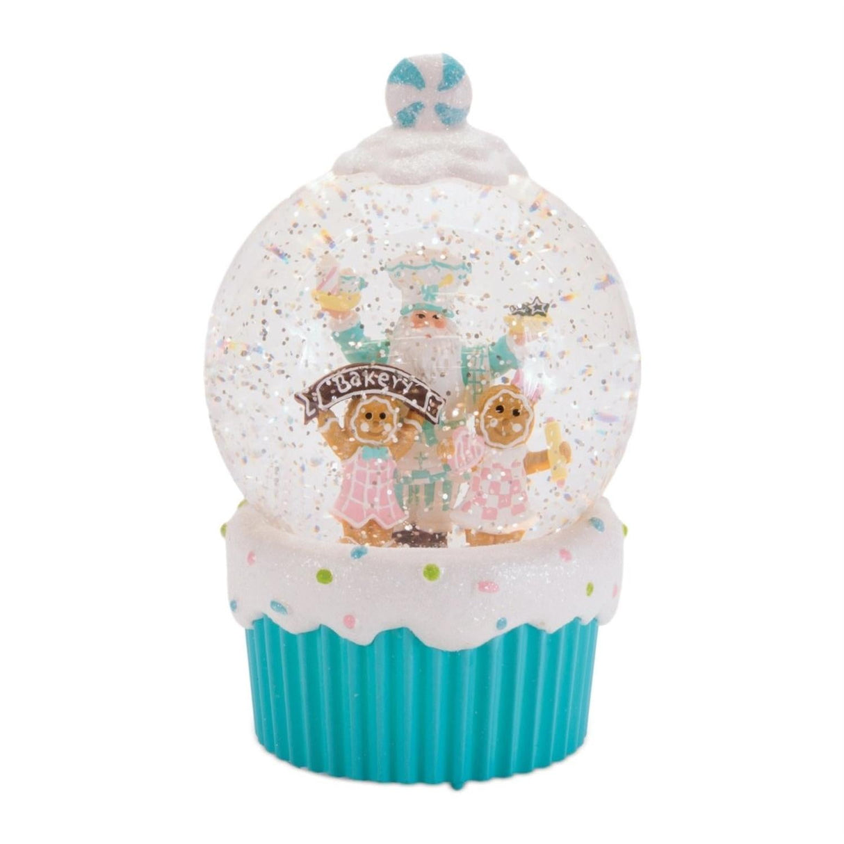 7" Cupcake Santa Snow Globe