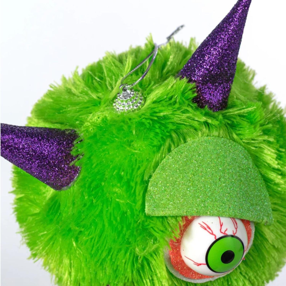 7" Furry Monster Ornament: Green