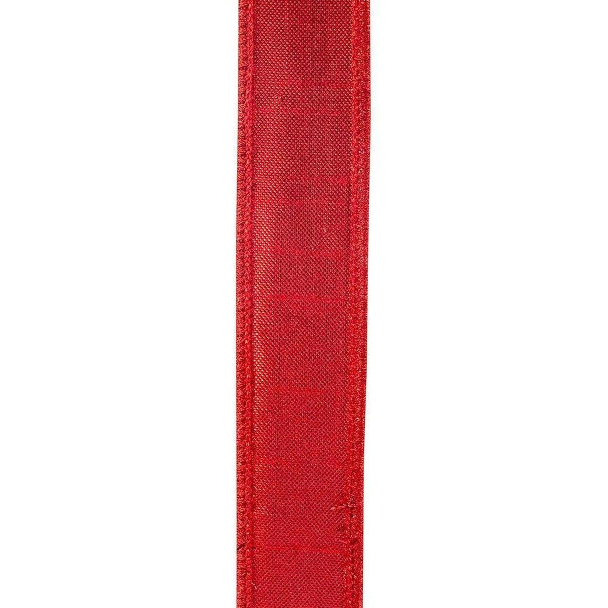7/8 inch Metallic Dupioni Ribbon: Red (10 Yards)