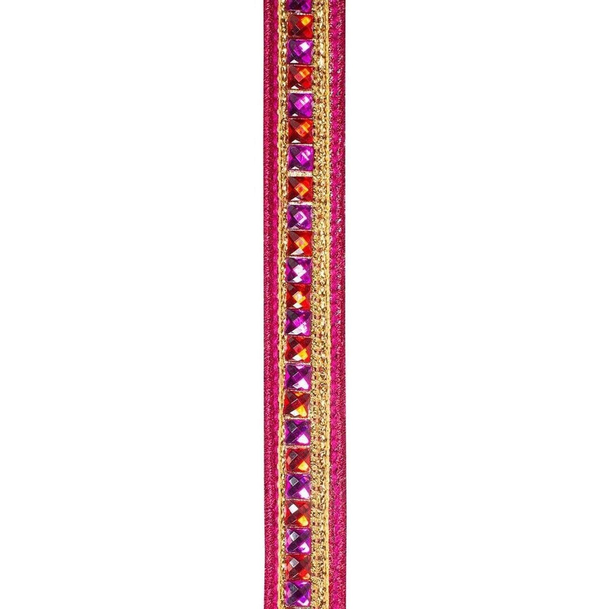 7/8" Sumptuous Jewel Accent Ribbon: Red/Fuchsia (5 Yards)