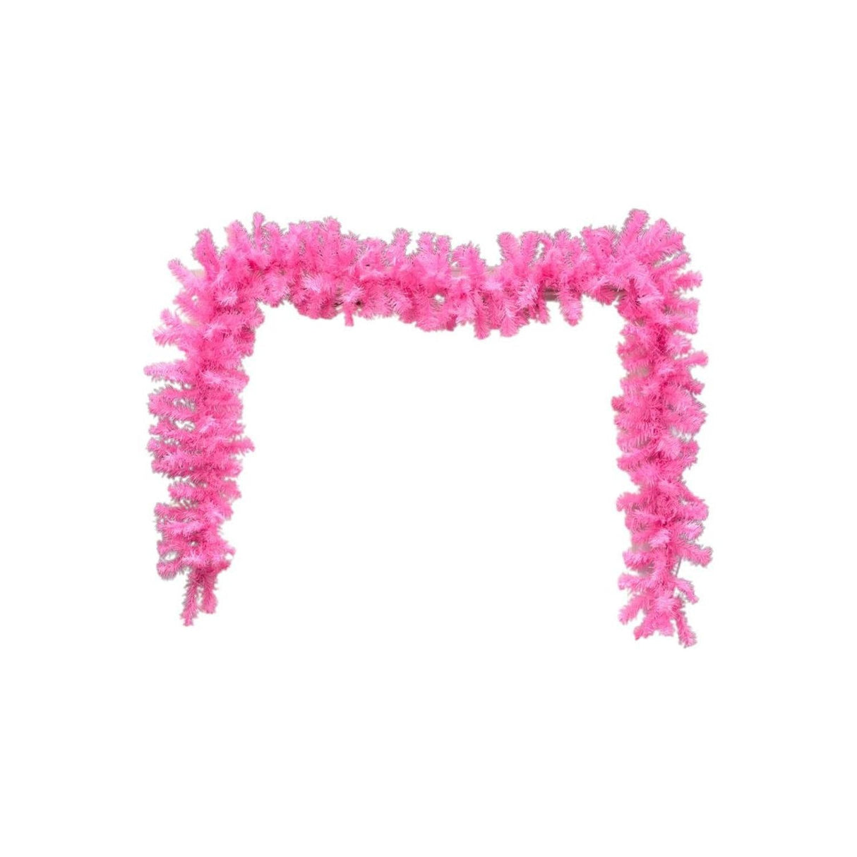 9' PVC Pine Garland: Pink Unlit