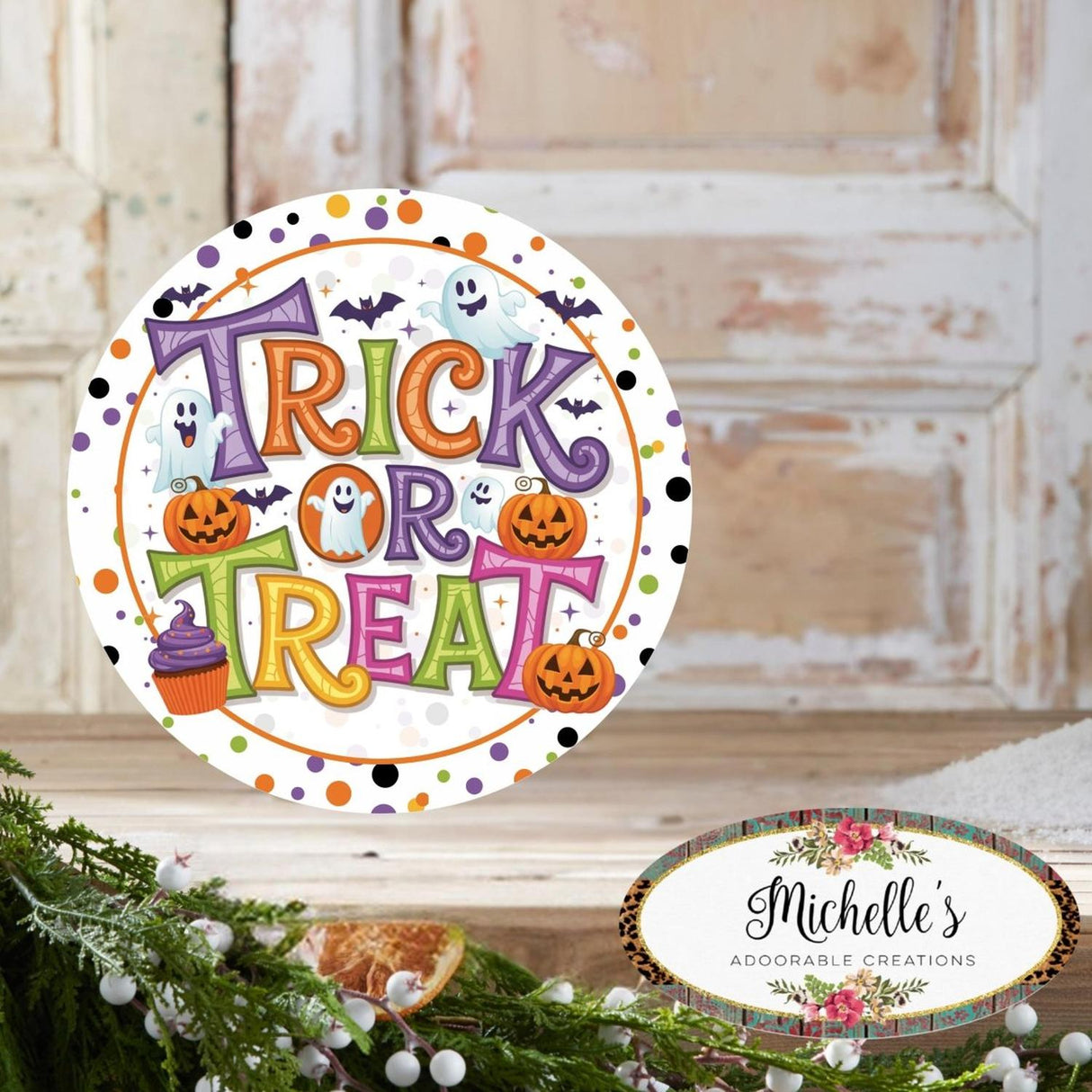 Colorful Halloween Trick or Treat Sign