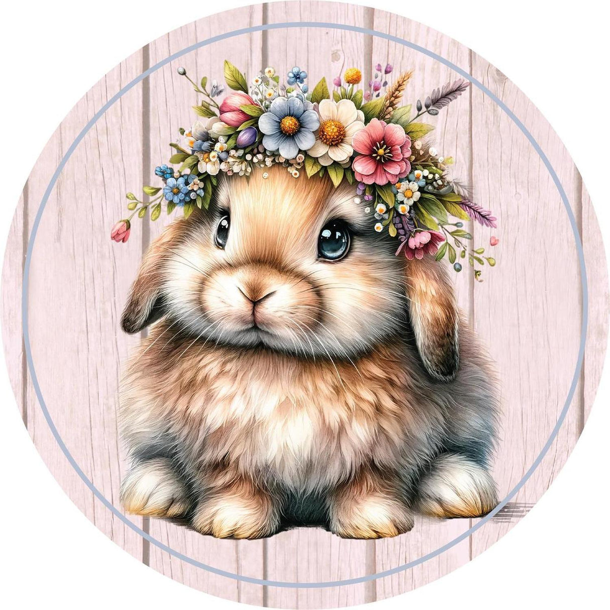 Floppy Lop Ear Floral Spring Easter Bunny Sign