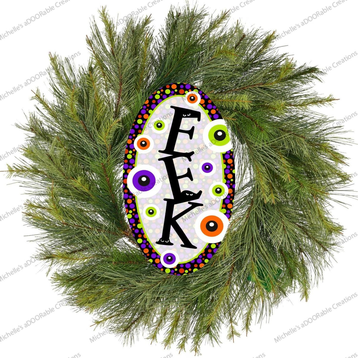 Halloween Eyeballs EEK Oval Sign