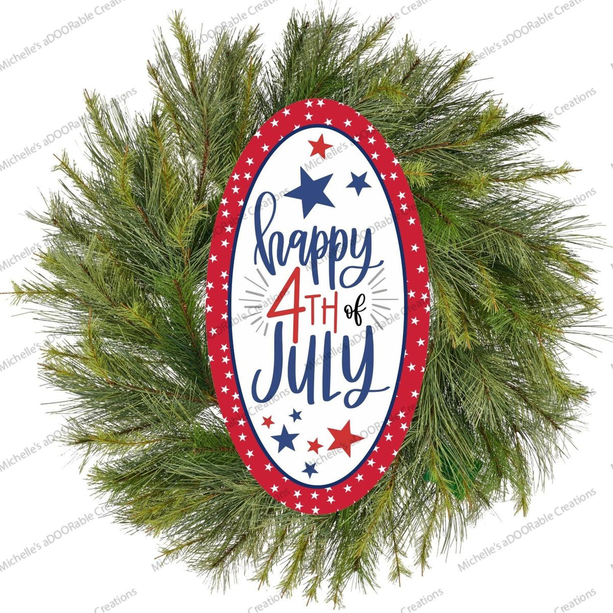 Happy 4th of July Oval Sign