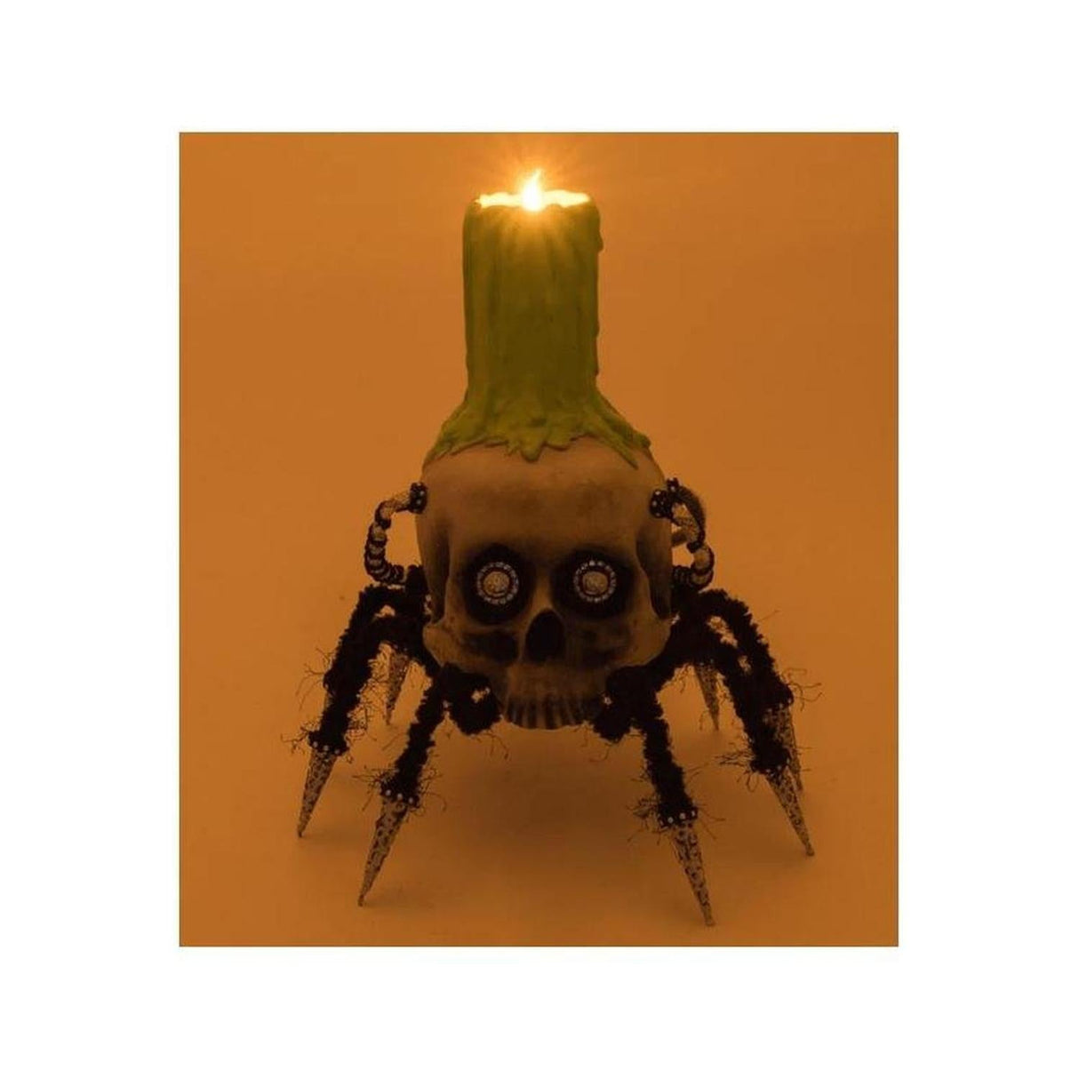 Katherine's Collection 12" Chaotic Spider Skull Candle Holder