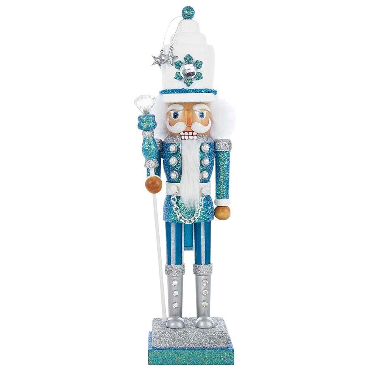 Kurt Adler 17" Hollywood Turquoise/White Nutcracker