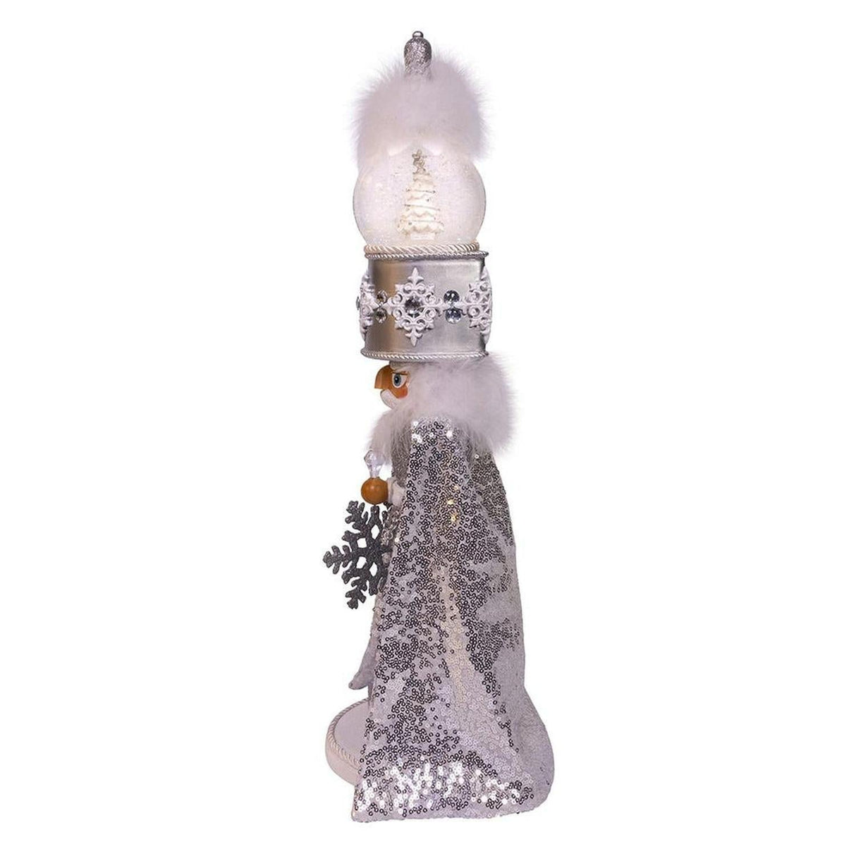 Kurt Adler 22-Inch Hollywood Nutcrackers Musical Silver Nutcracker With Water Globe