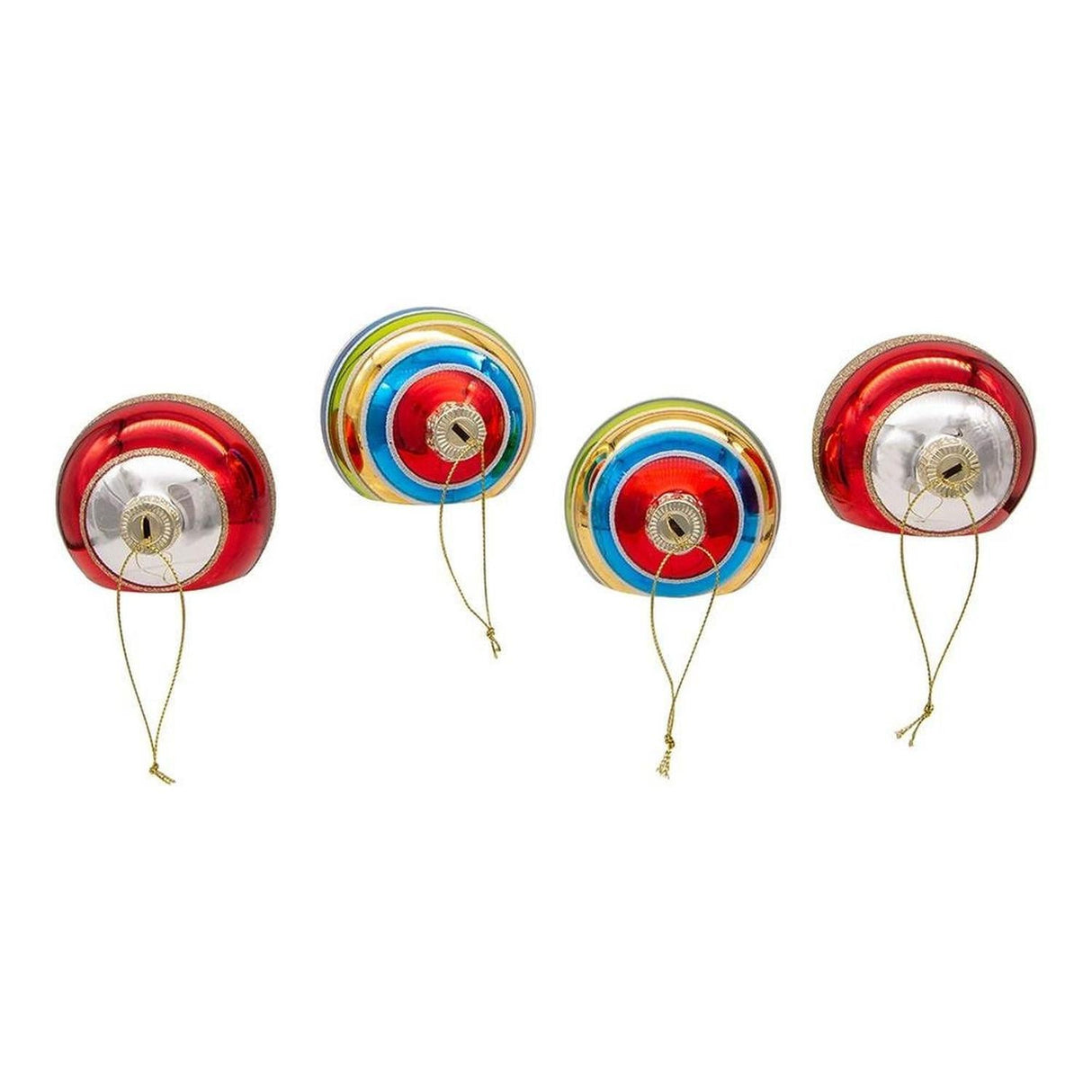 Kurt Adler 75MM Early Years Glass Ornaments, 4 Piece Set