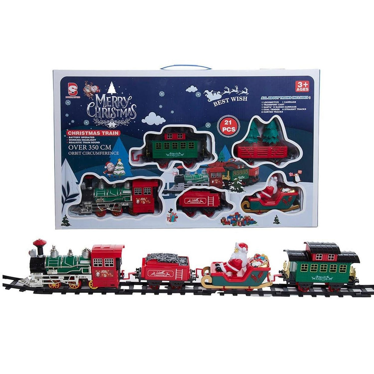 Kurt Adler Musical Train with Tree and Santa Table Piece