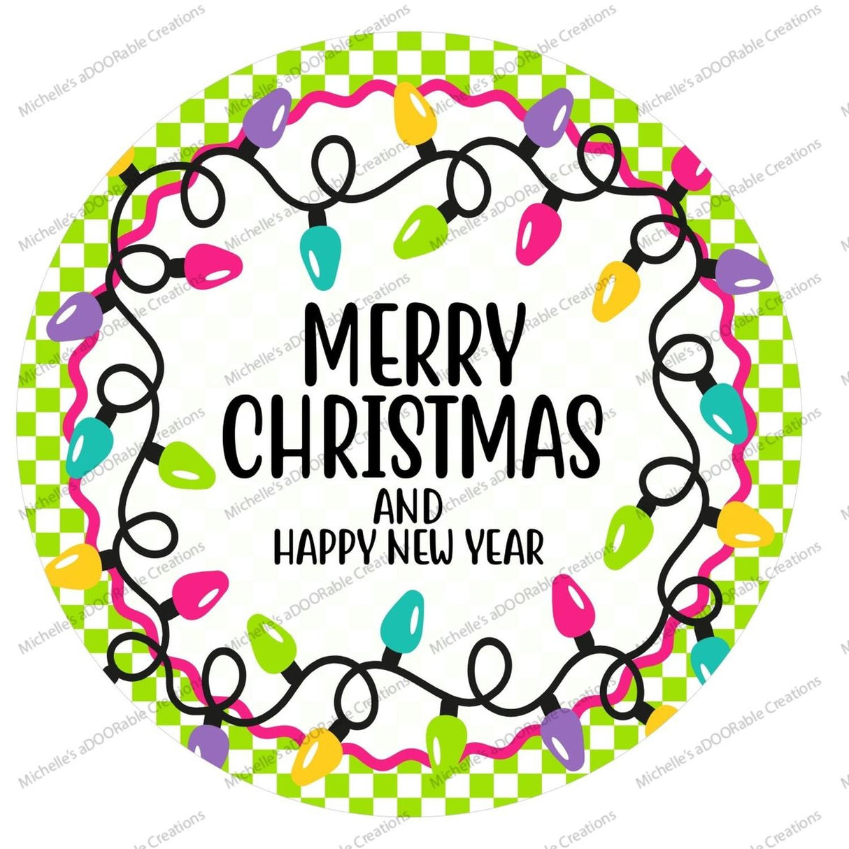 Merry Christmas New Year Pastel Lights Sign