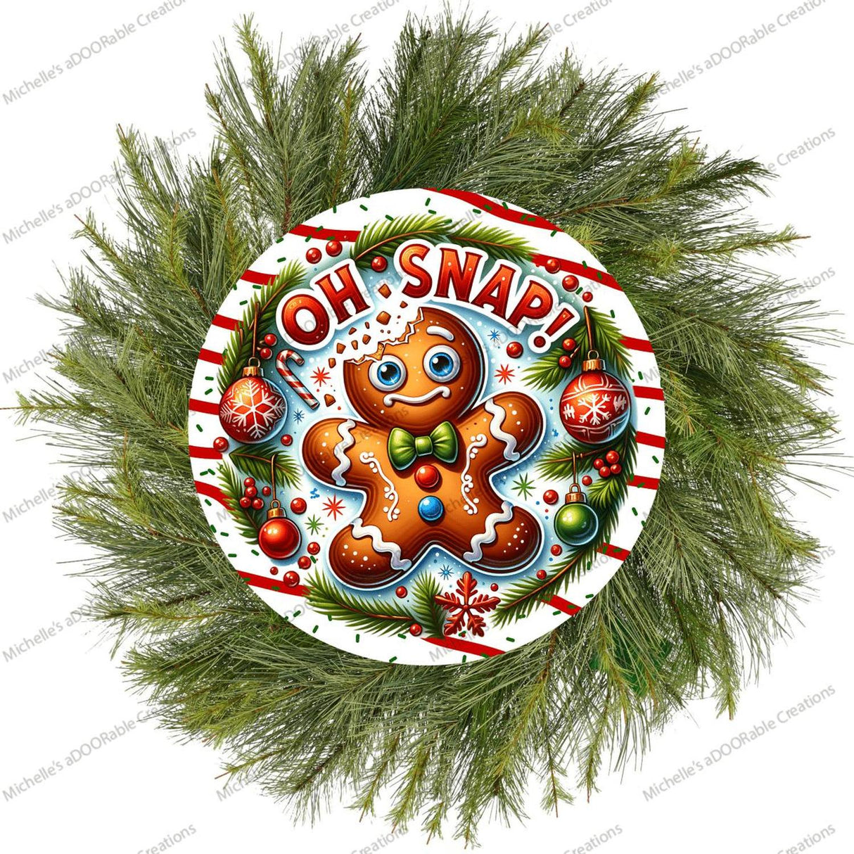 Oh Snap Gingerbread Cookie Round Sign