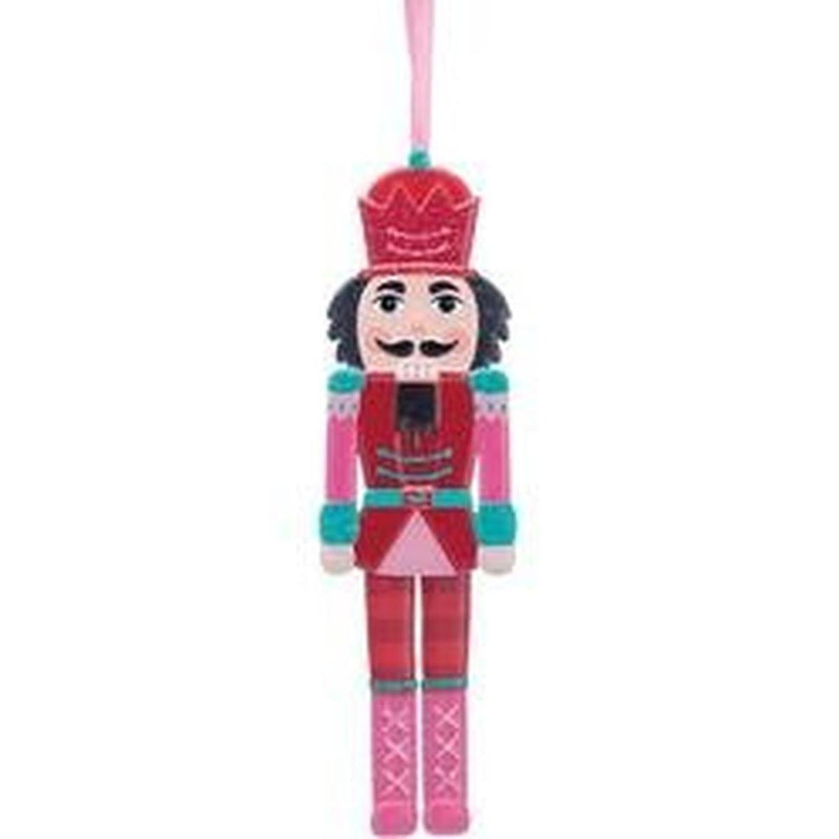 Pink and Red Tin Nutcracker Ornament