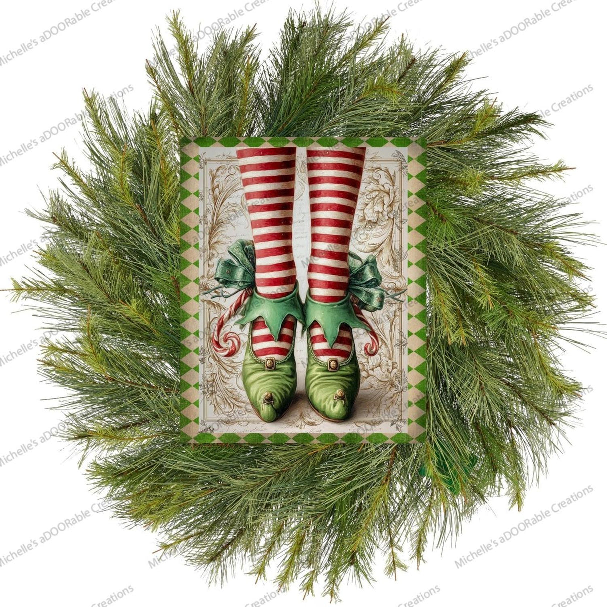 Vintage Elf Legs Metal Sign