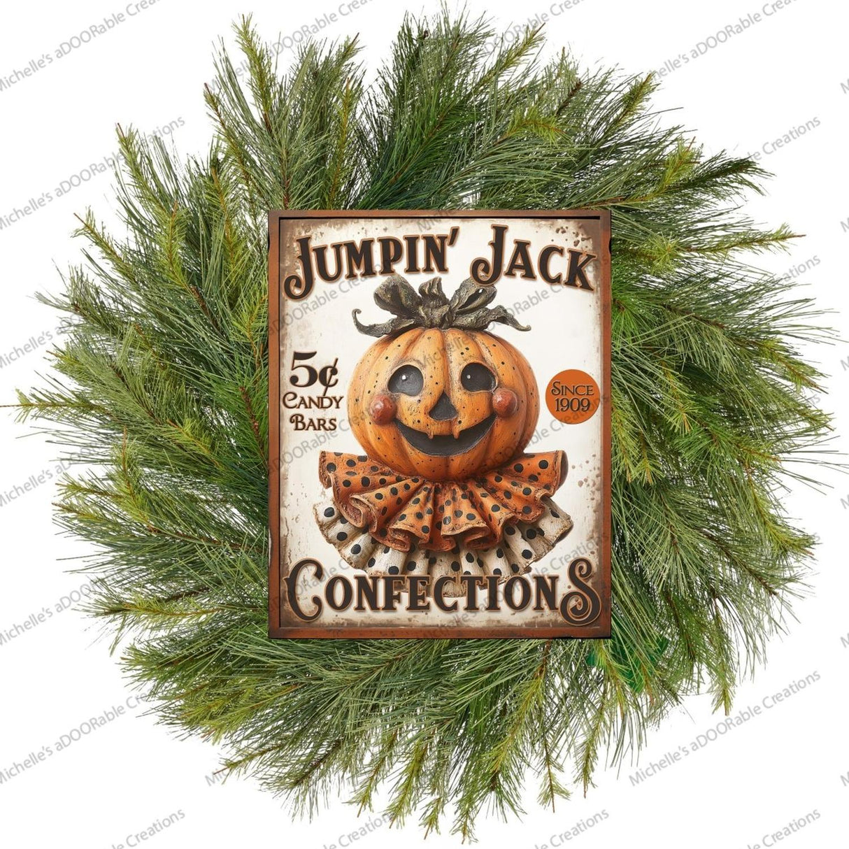 Vintage Halloween Jumpkin Jack Pumpkin Sign