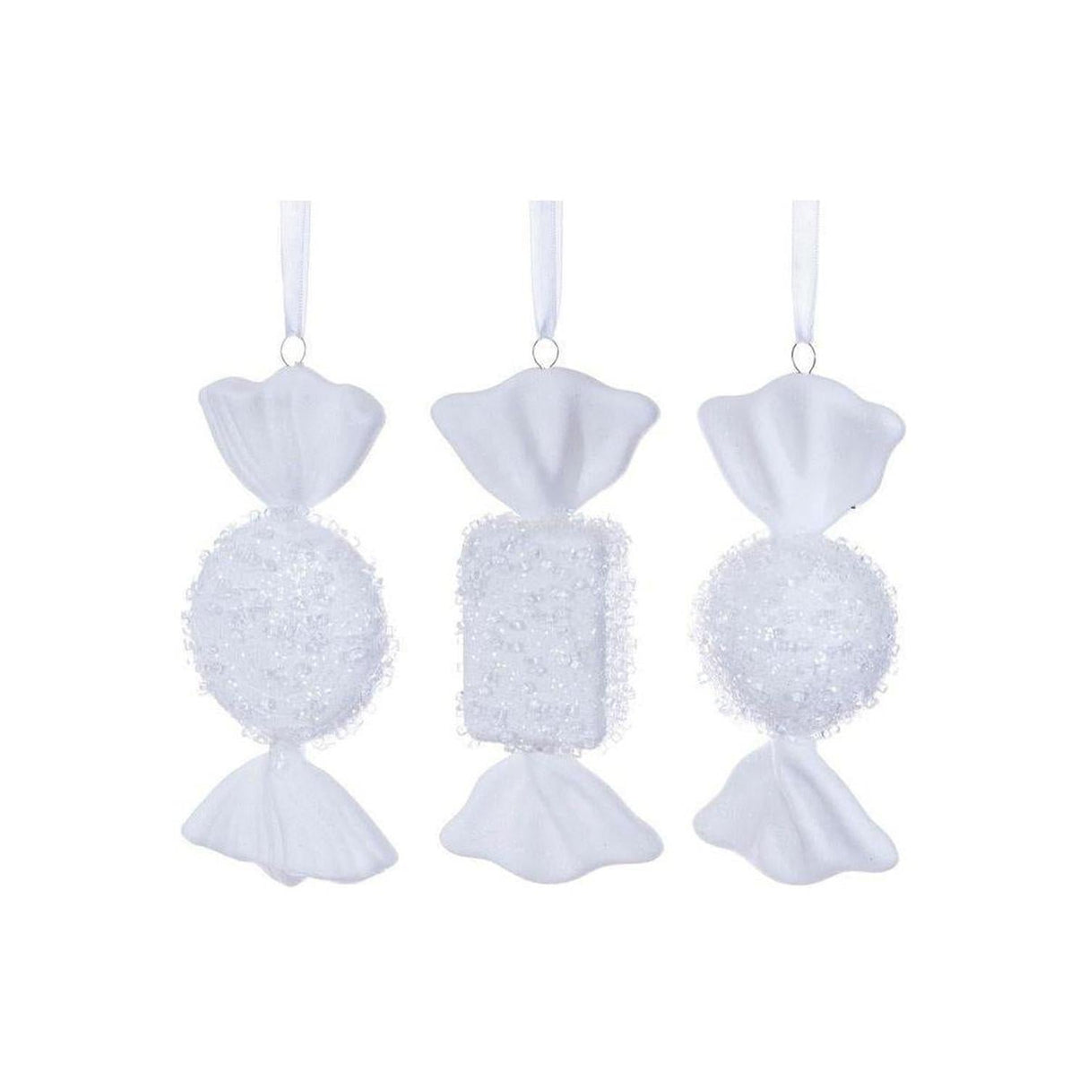 White Icy Sugar Flat Candy
