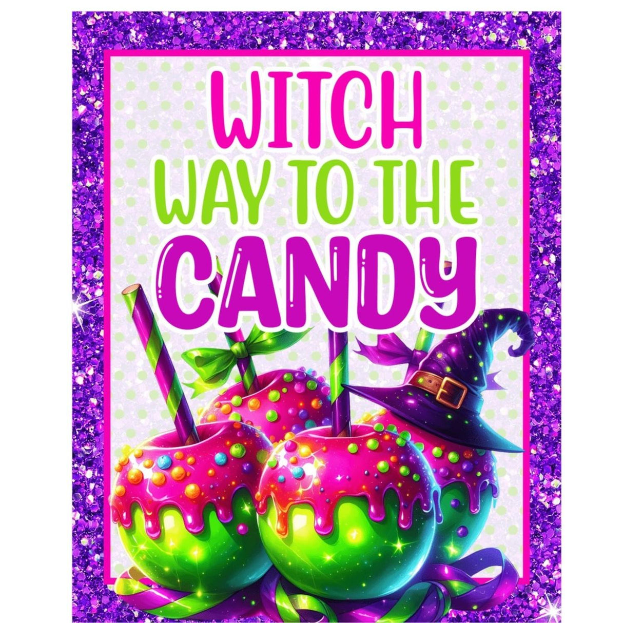 Witch Way To The Candy Apple Sign