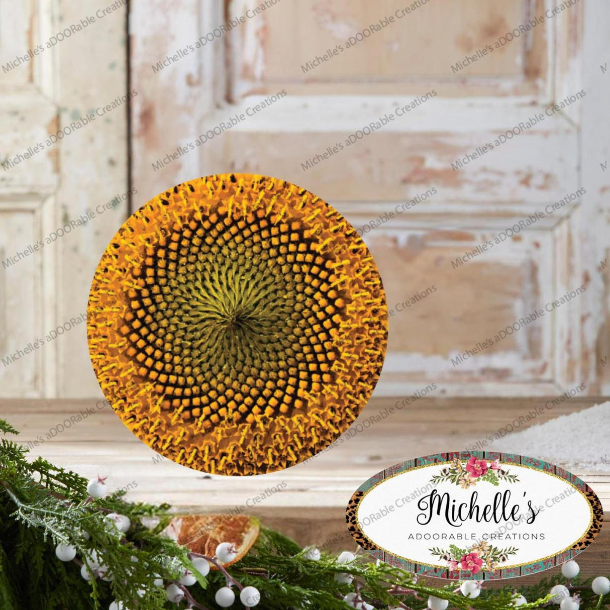 Yellow Sunflower Wreath Center