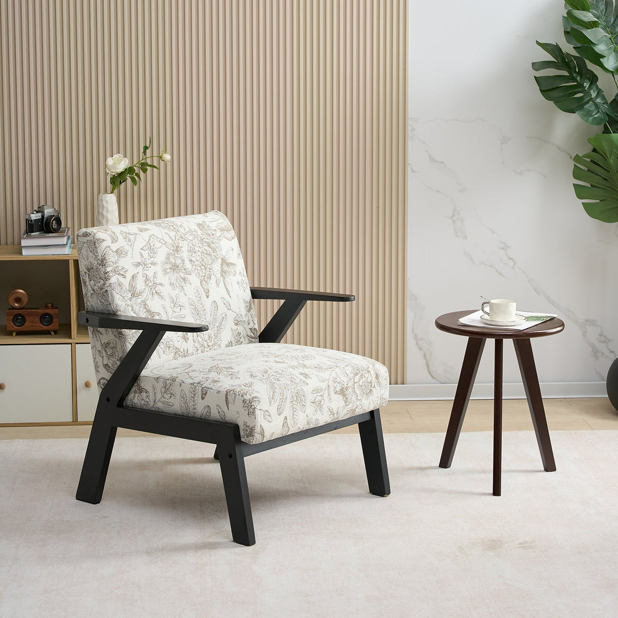 Mid-Century Modern Lounge Armchair - Seat Cushion (Beige + Grey)