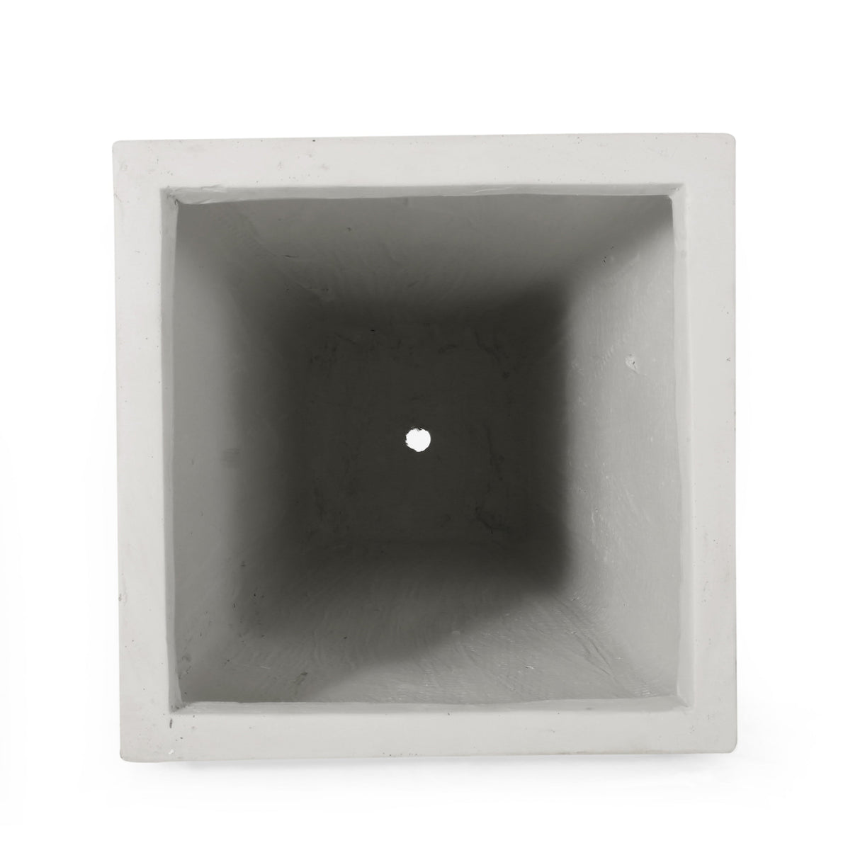 13" Outdoor Modern MGO Small Cast Stone Planter Matte White