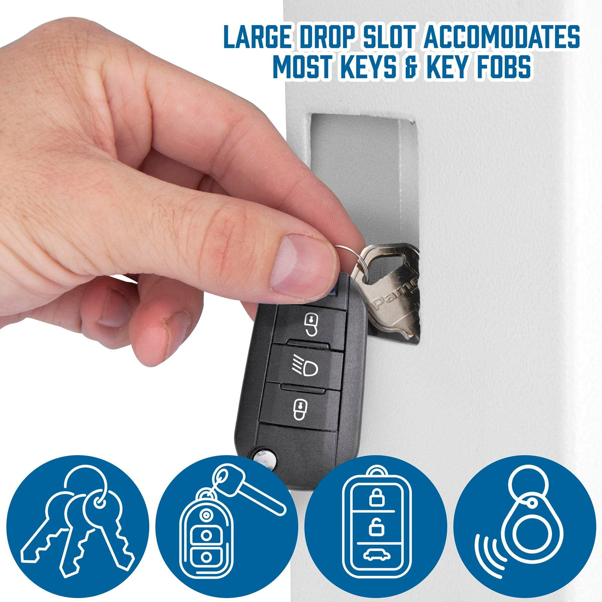 White Digital Keypad Wall Safe Key Cabinet with Secure Steel Construction