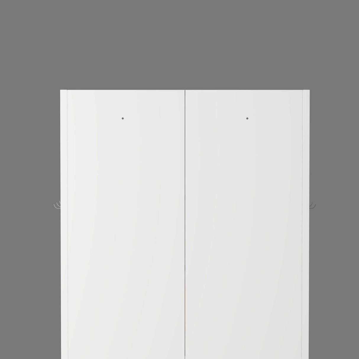 Kitchen Pantry Cabinet Tall Storage With Adjustable Shelves, Heavy Duty Stainless Steel Frame - White