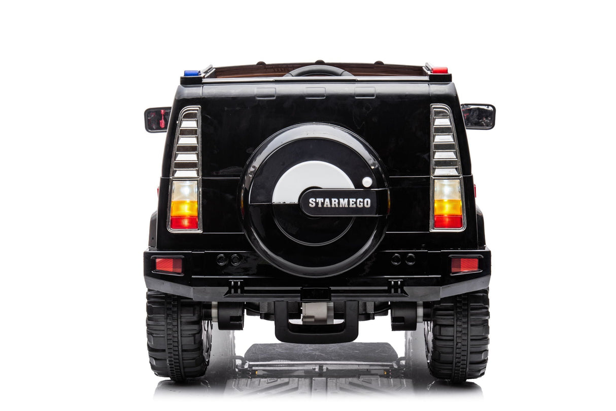 12V7A 30W*2 Four-Wheel Drive Seat One Button Start, Forward And Backward, High And Low Speed, Music, Front Light, Power Display, Two Doors Can Open, 2.4G R / C, Seat Belt Four Wheel Absorber