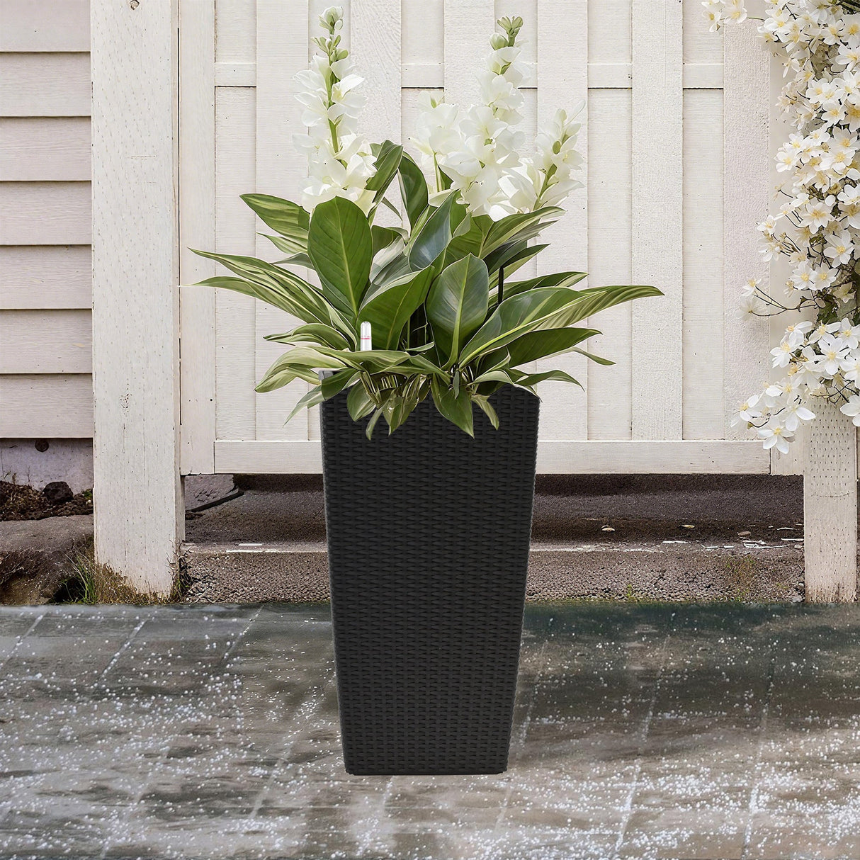 Pack of 2 Square Planters with Automatic Watering System